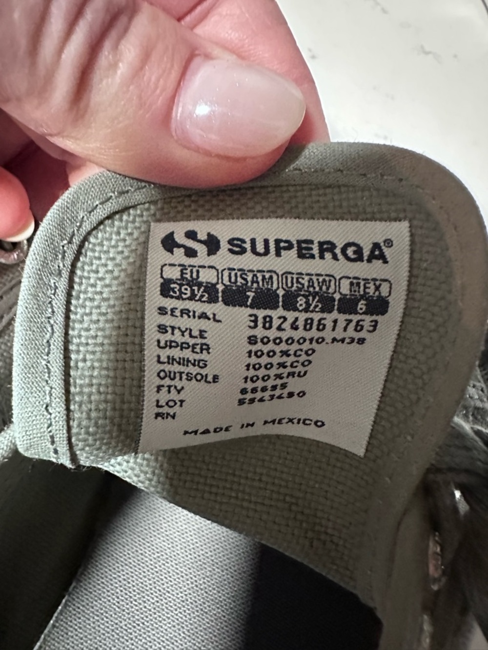 Superga Grey Canvas Low-Top Sneakers - Picture 6 of 7